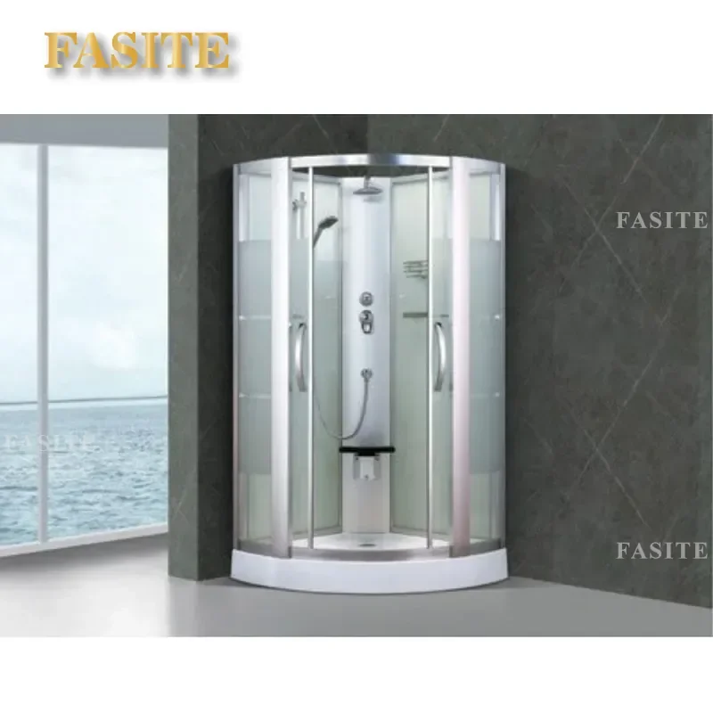 For Bathroom Integral Shower Room Acrylic Chassis Wet Steam Sauna Cabin Household Clean Convenient One Piece Enclosure