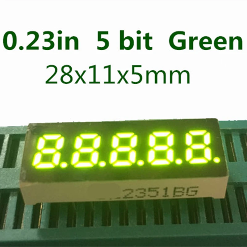 10PCS 0.23 inch 5 Bit Green Digital Tube LED Display 7 Segment Common anode 0.23\