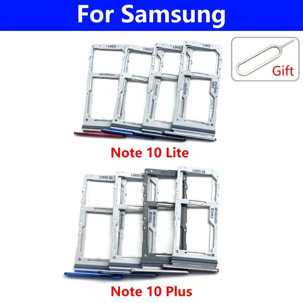 NEW SIM Card Socket Slot Tray Reader Holder Micro SD Adapter For Samsung Note 10 Plus Note 10 Lite Sim Tray Chip Replacement