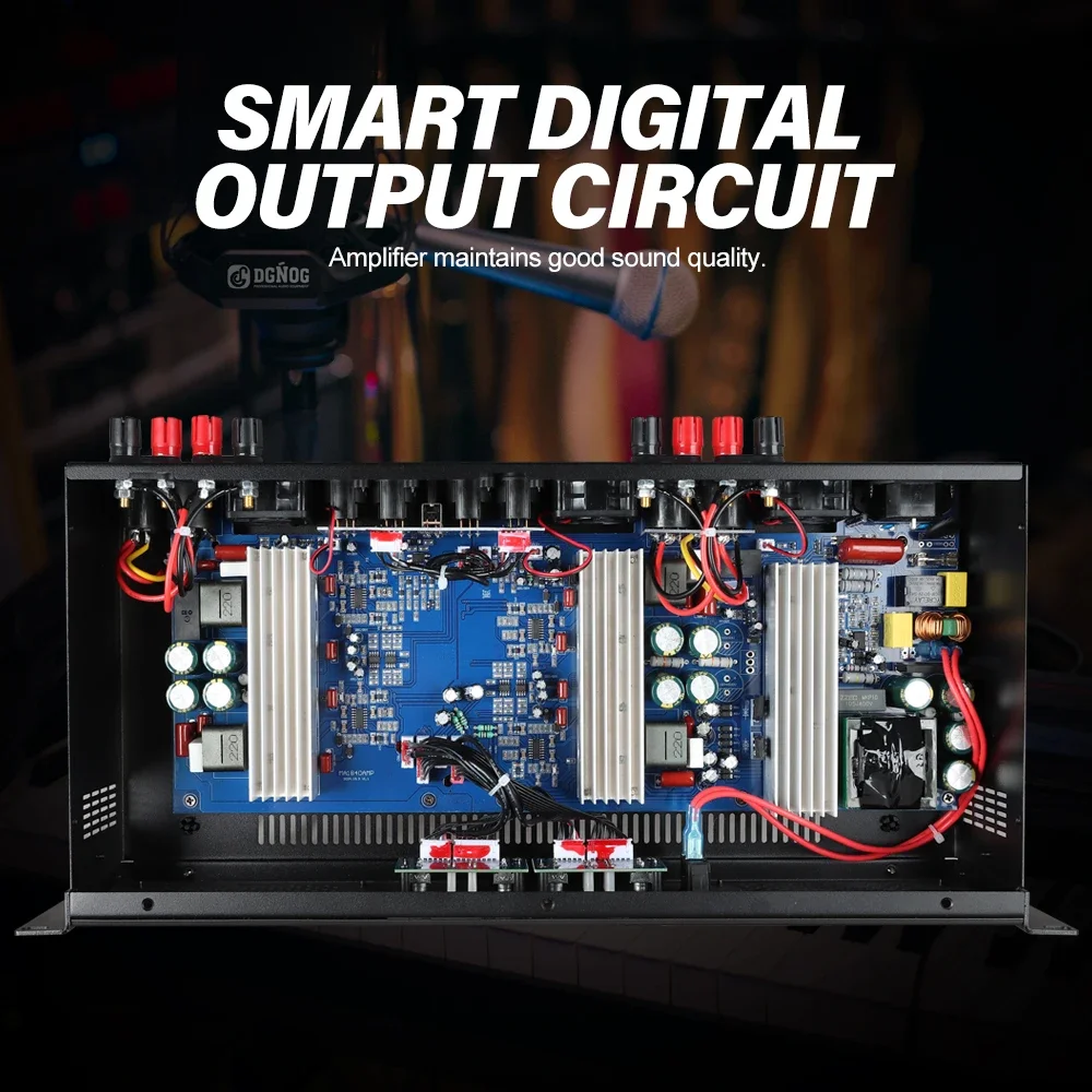 4 채널 700 와트 4ohm 전문 디지털 전력 증폭기 2U 클래스 D 사운드 장비 음악 밴드 성능을위한 DJ 앰프 CD4400