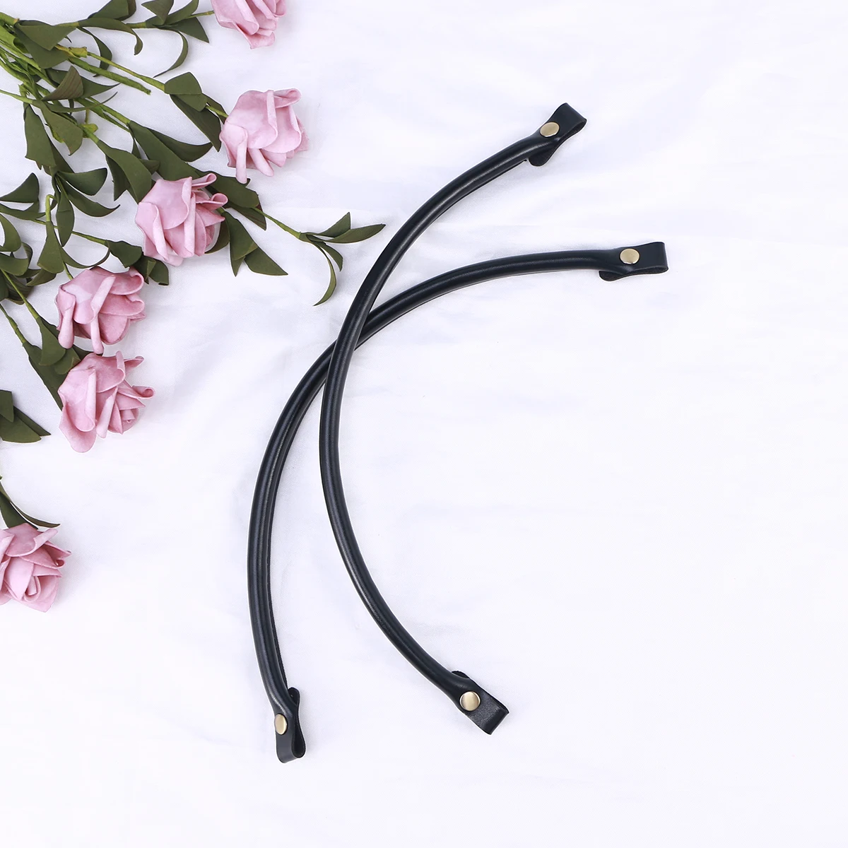 

4pcs Handles PU Black Women Purses Pu Handle DIY Craft Replacement Strap Durable Bag Accessories
