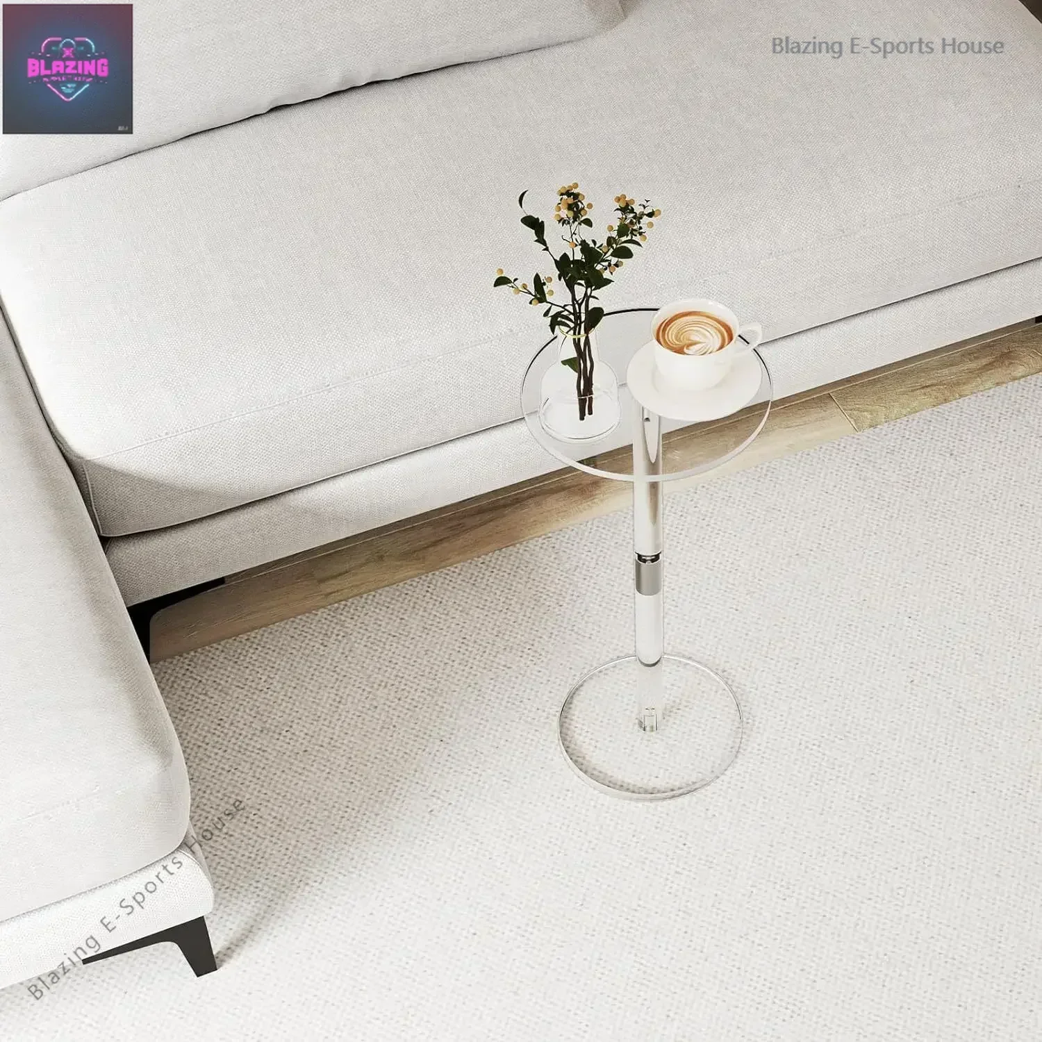 Transparent Acrylic Side Table Nordic Simple Creative Fashion Corner Small Round Table Small Space Beverage Table New