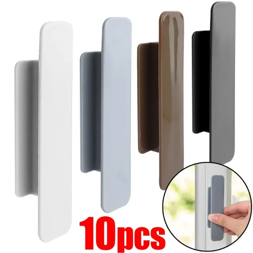 10/2Pc Self-adhesive Door Handle Multifunctional Window Cabinet Drawer Handles Organizer Open Sliding Door Knob Auxiliary Device