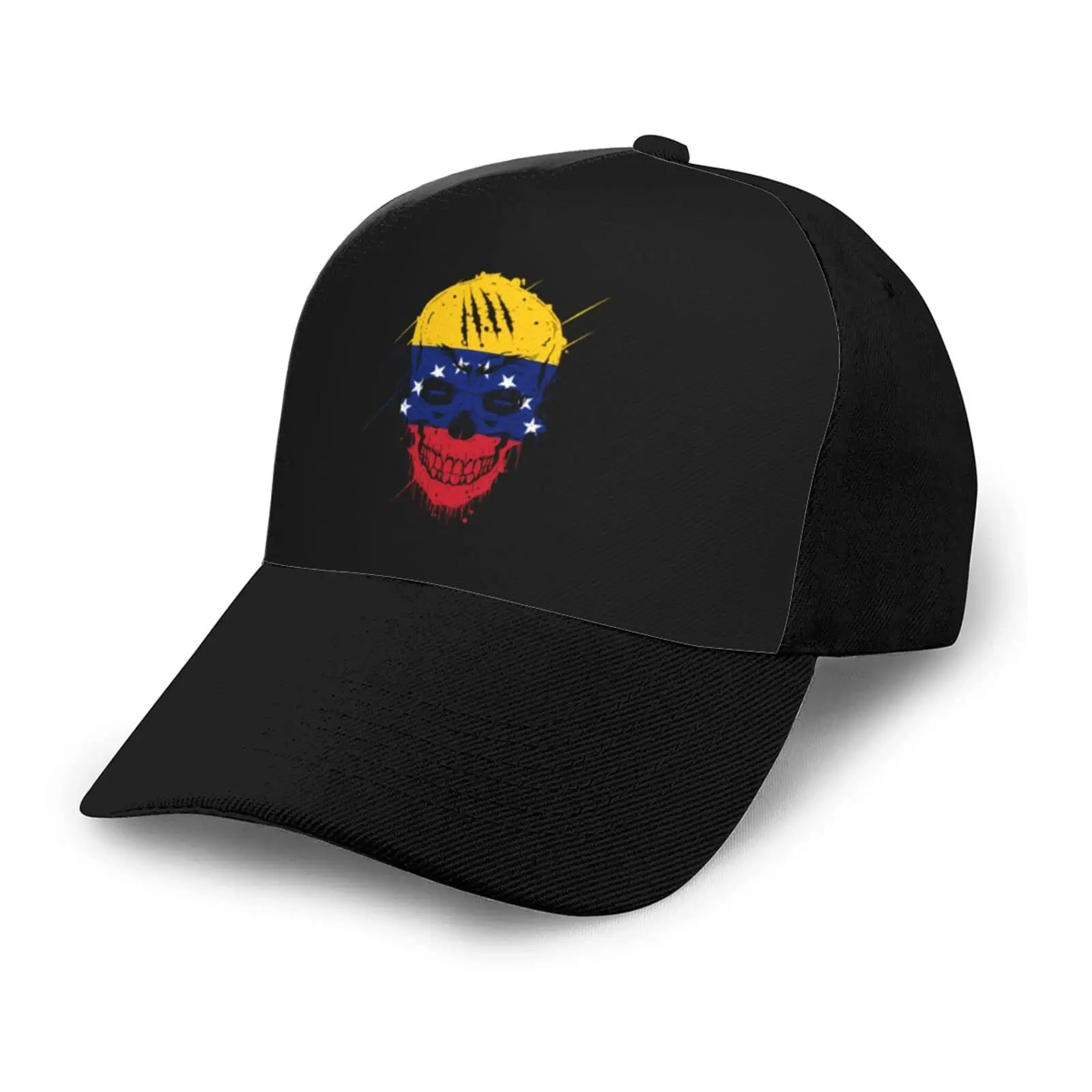 

Venezuela State Patriot Skull National Flag Baseball Cap Breathable Hip-Hop Sun Hat Adjustable Trucker Men Women Unisex For Gift