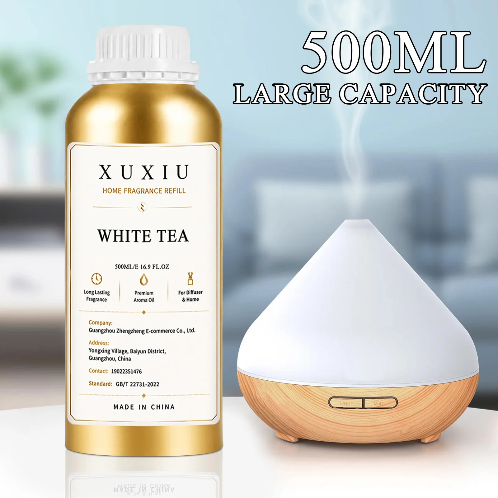 500ML Long-Lasting Oil-Based Fire-Free Essential Oil for Indoor Hotel Home Bedroom Fragrance Replenishing Liquid