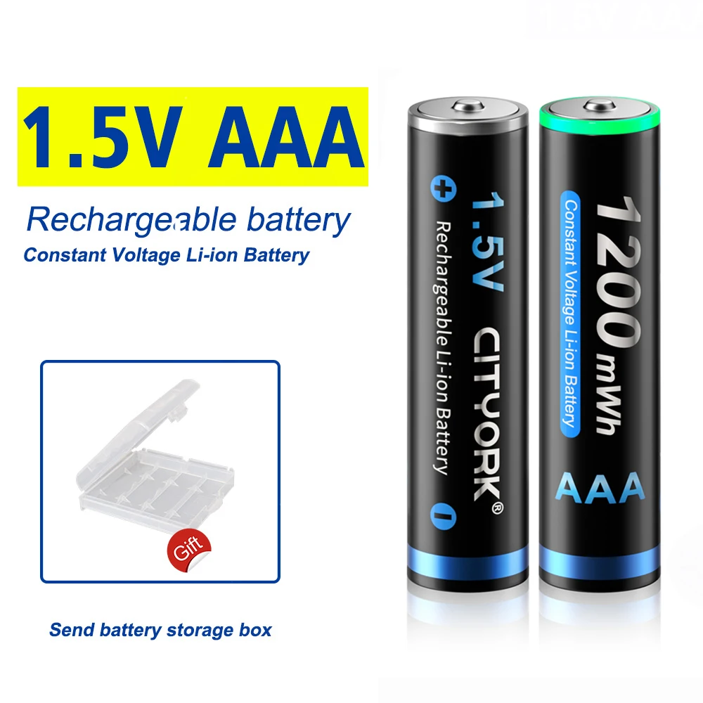 CITYORK New 1.5V AAA Rechargeable Battery 1200mWh AAA 1.5V 3A Li-ion Batteries For Led Light Toy Remote control Wireless Mouse