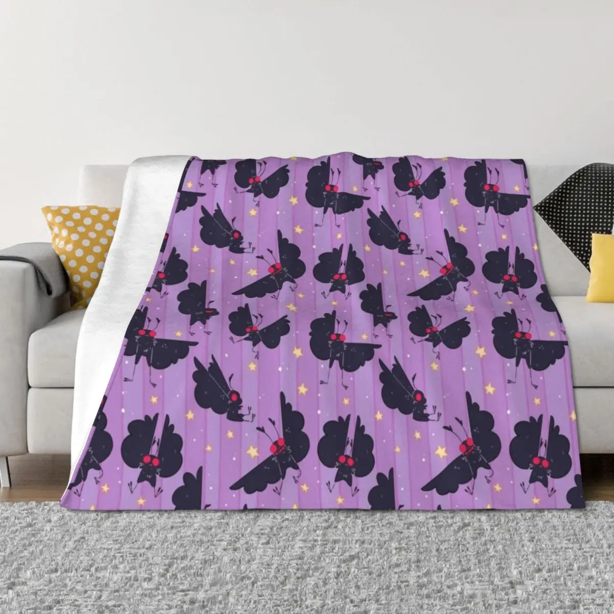 

mothman stripes and stuffs Throw Blanket Summer Comforter decorative Moving Blankets