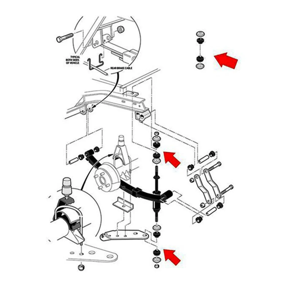 مجموعة جلبة وسادة ممتصة للصدمات لعربة الجولف من ACKOR لسيارة النادي 1982 & Up DS وسابقة EZGO TXT 1011415