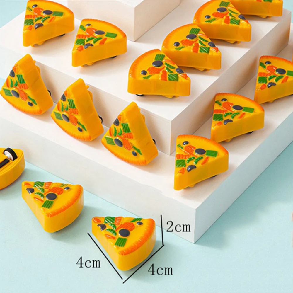 20pcs/lot Mini Toys Cute Plastic Pull Back Cars Hamburger Pizza Toy Cars for Child Mini Food Model Funny Toys Dollhouse Item