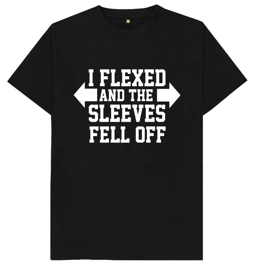 I Flexed And The Sleeves Fell Off Gym Workout Muscles Bench Press Funny Joke Spoof Humor Kids T Shirt