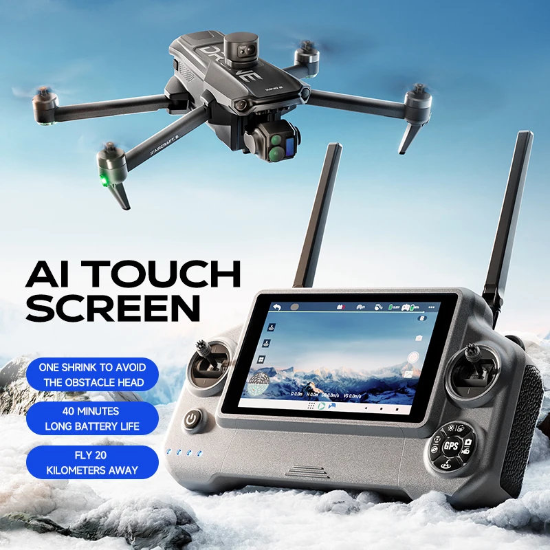 Yi6 Max 6000M LCD SC GPS Drone 8K Dual Camera 6G Wifi FPV 3-Axis Gimbal Professional Obstacle Avoidance Quadcopter RC Dron Toy