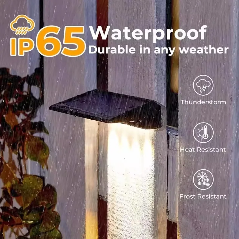 Lampe Solaire Imperméable pour Clôture Solaire, Luminaire Décoratif d'Extérieur, Idéal pour une Terrasse, une Cour ou une Rampe