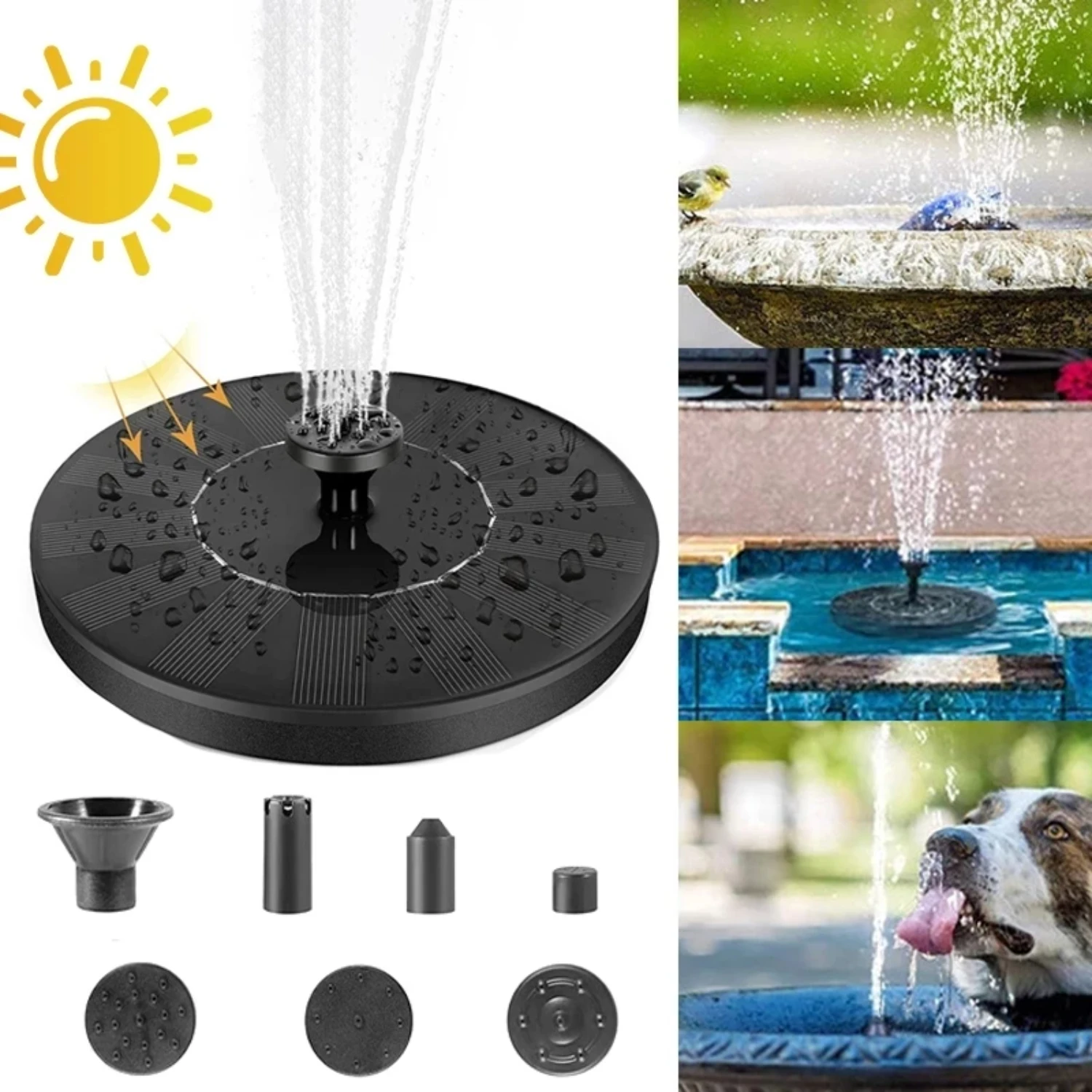 Mini Solar Floating Fountain  Garden Lawn Decoration Waterfall Outdoor Bird Bath Solar Powered Fountain Tools Dropshopping