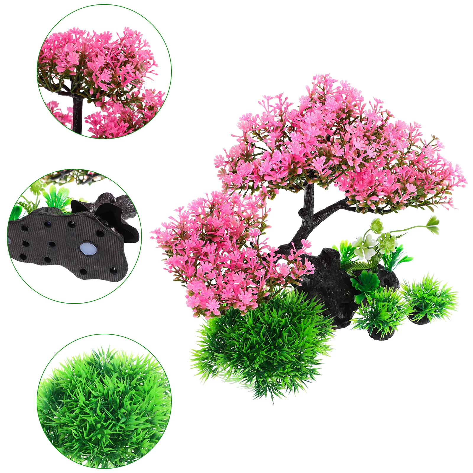 

1 set 1 Set Realistic Artificial Aquarium Plants Plastic Decorations For Fish Turtle Tank Long-Lasting Underwater Landscape Fake