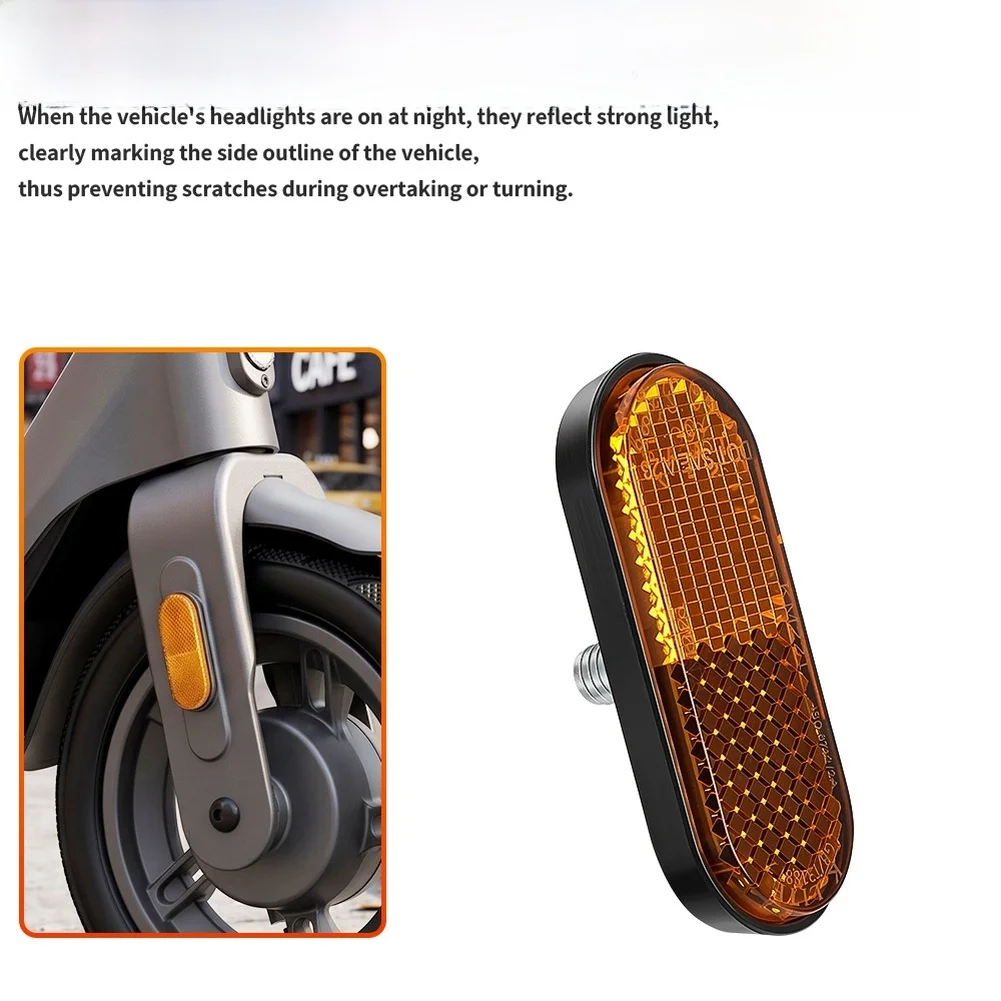 2Pcs Front Wheel Reflectors for Xiaomi 4 Lite Electric Scooter Second Generation Designed to Fit Original Fork Holes