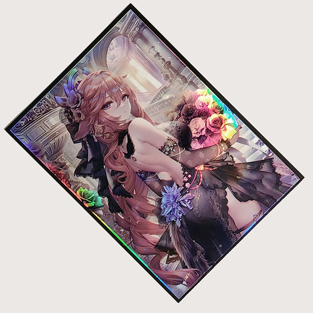 67x92mm 60pcs Cartoon Card Protective Sleeves Holographic Trading Card Sleeves Board Game Card Protector for PKM/MTG