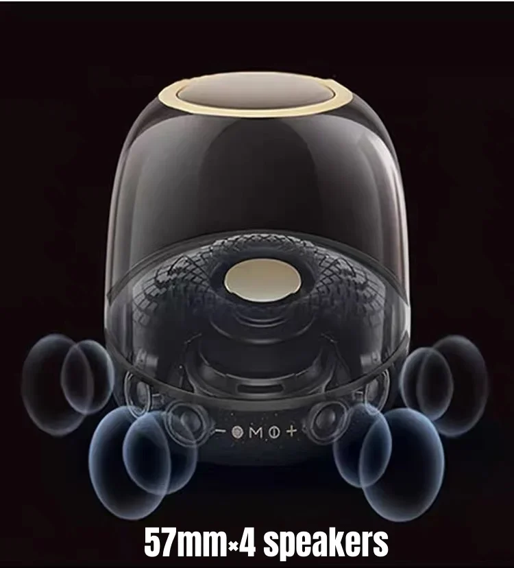 NEW 4th Full Screen Transparent Caixa De Som Bluetooth Speaker 120W High Power Subwoofer 9D Surround Sound Column TWS BOOMBOX