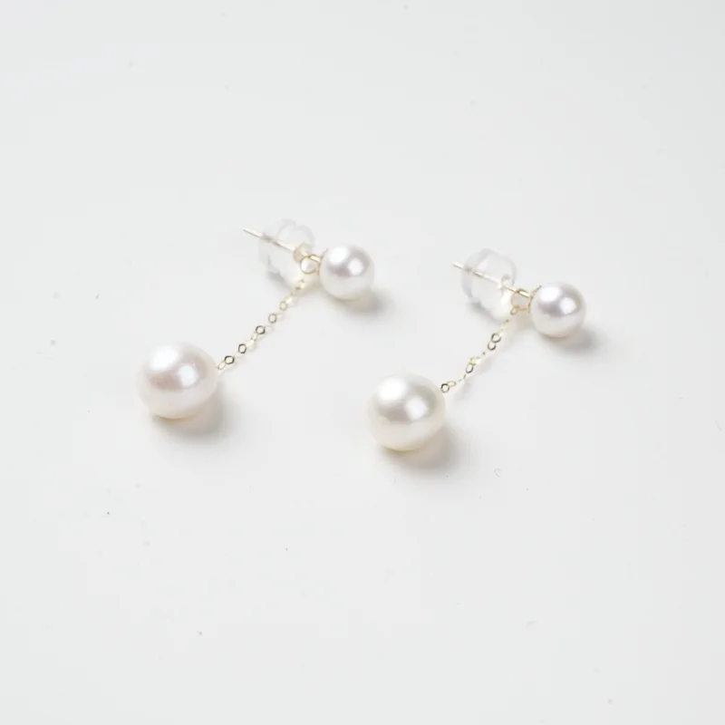 NYMPH Fine Jewelry DIY Accessories For Earrings Real 18K Yellow Gold Natural Freshwater pearls Au750 For Earrings diy010 5