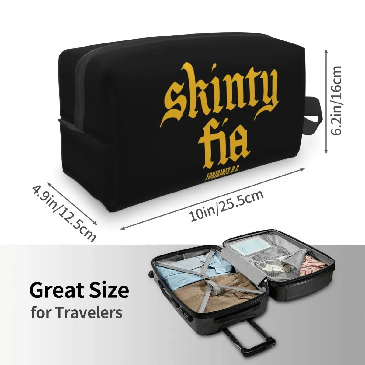 Fontaines DC Merch Skinty Fia Makeup Bag Cosmetic Organizer Storage Dopp Kit Toiletry Cosmetic Bag for Women Beauty Travel