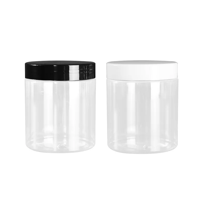 22Pcs Refillable Bottle Clear Wide Mouth Dia. 68 Hair Mask Pots Cosmetic Cream Jars 250ml Empty Plastic Containers With Lids