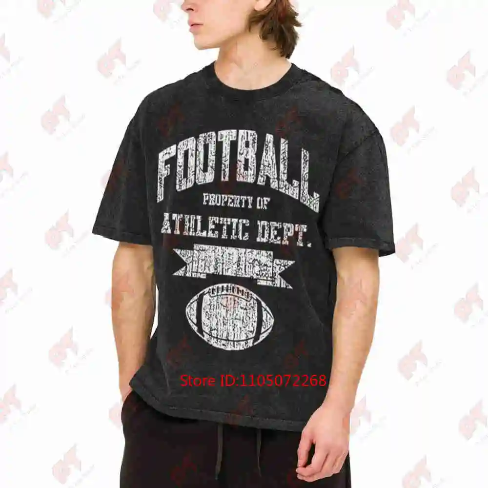 Football Property Athletic Dept Sports Fan Team Tailgate Vintage Washed Tee Pure Cotton T-Shirt