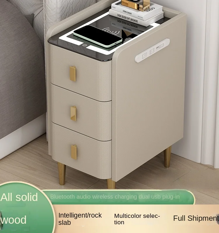 Smart Bedside Table Room Household Drawer Storage Cabinet