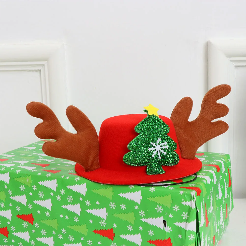 

2Pcs Pet Cosplay Hat Cute Christmas Style Festive Animal Headwear for Small Shoot Decoration Xmas Party Supplies