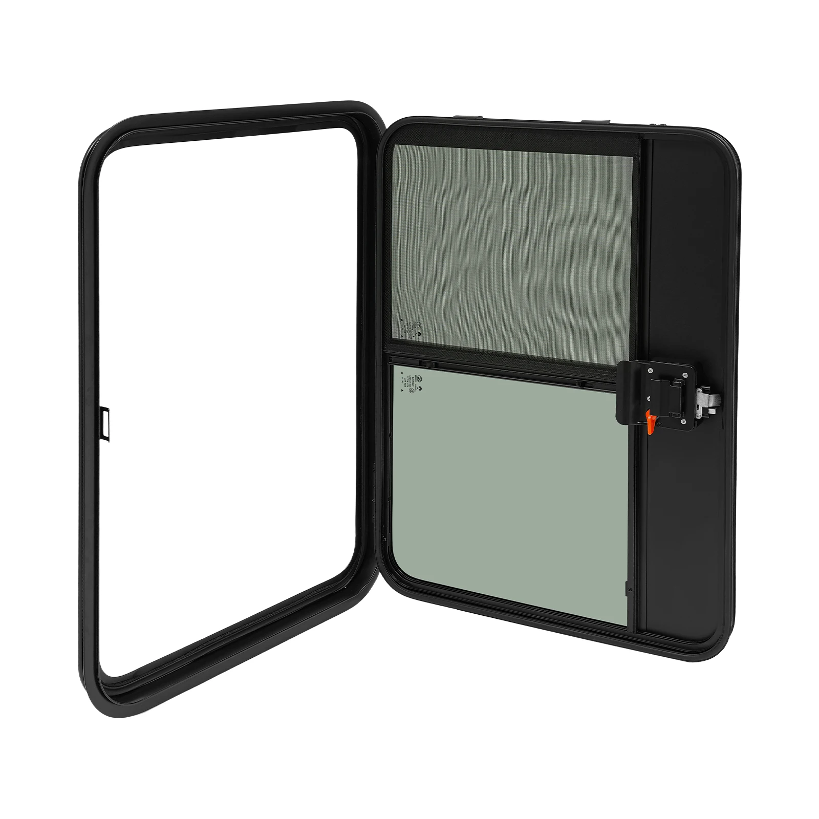 

Дверь для кемпера-прицепа RV, 26x36 дюймов, черная, левая (со стороны водителя), из алюминиевого сплава, с закаленным стеклом и вентиляцией