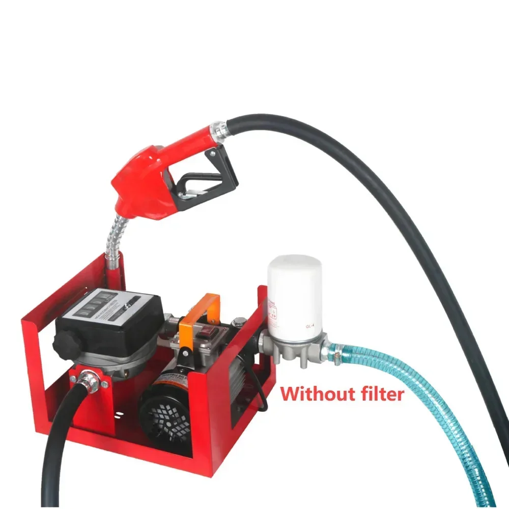 220V 550W 60LPM 25mm Diesel Transfer Pump Kit AC Combination Fuel Pump Small Fuel Dispenser With Mechanical Oil Gauge