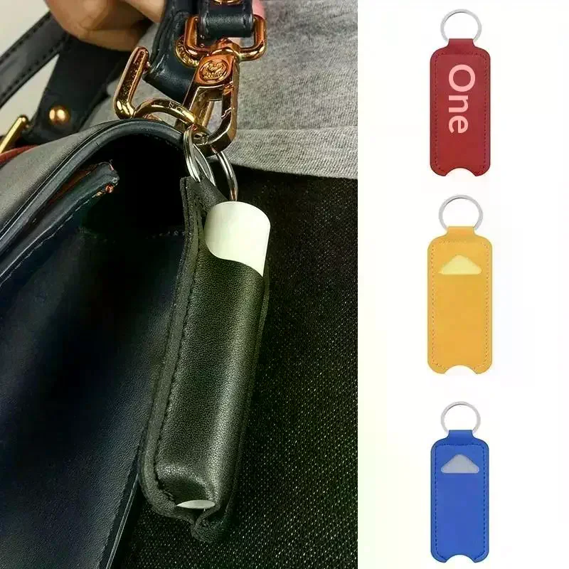 Pu Leather Chapstick Pouch Keys Ring Lipstick Lip Gloss Bag Keychain Holder Portable Lip Balm Bottle Packaging Cover Key Ring view 4
