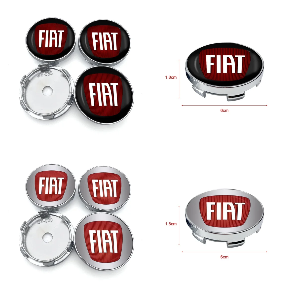 

Автомобильные декоративные колпачки-заглушки для центральных отверстий колес (60 мм) для Fiat 500, Punto, 124, 125, Bravo, Stilo, Panda, Abarth, Tipo, Viaggio