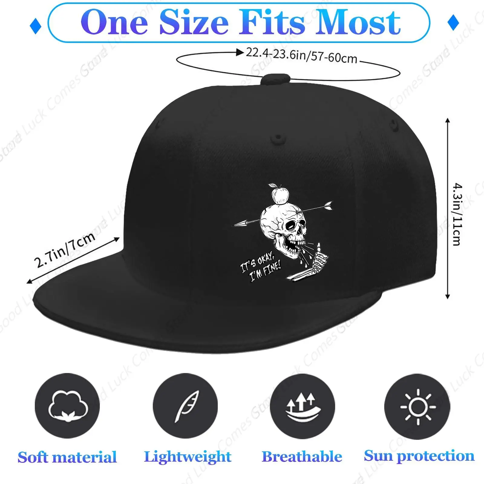 Skull Fingers Fitted Hat Skeleton Baseball Hats Arrow Hip Hop Cool Rock Trucker Caps Adjustable Snap Back Hat Unisex