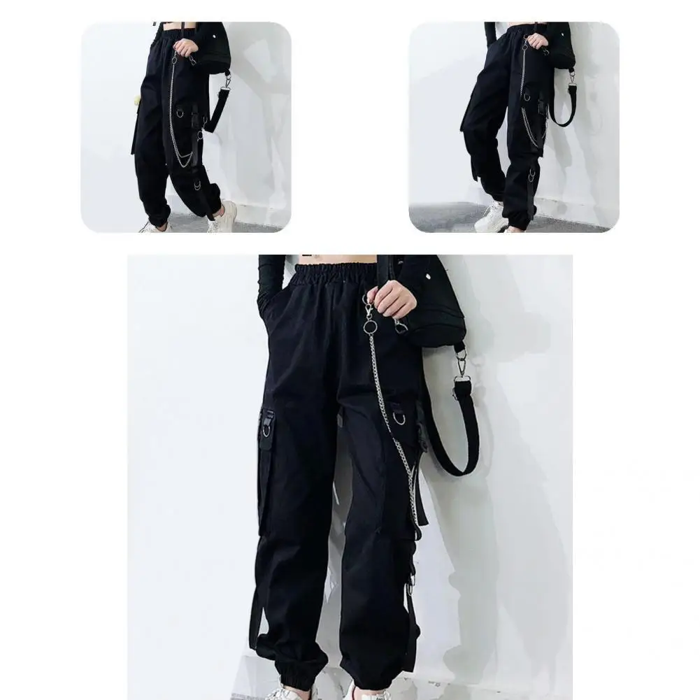 

Soft Stylish Pockets Lady Pants Cool Cargo Pants Deep Crotch for School