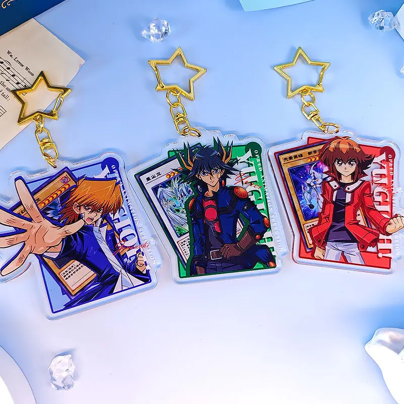 Yu-Gi-Oh mercancía Seto Kaiba creativo de alto valor anime dibujos animados acrílico personalidad coche llavero bolsa colgante regalo de cumpleaños