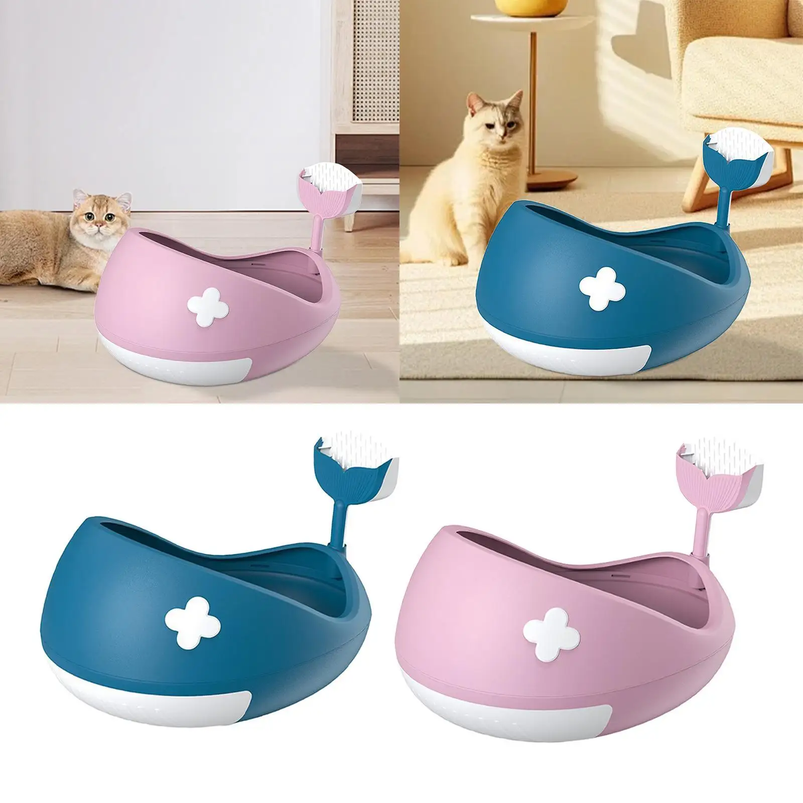 Lettiera per animali domestici aperta con sommità Sabbiera per gatti Robusta portatile con lettiera per gatti Toilette per gatti per forniture per animali domestici Gattini Gatti da interno