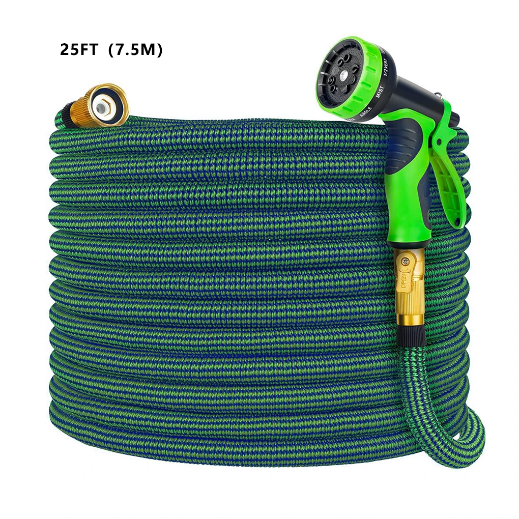 

Garden Hose Flexible Expandable Plant Water Hose Double Layer Car Washing Tube with Spray Nozzle US 25FT