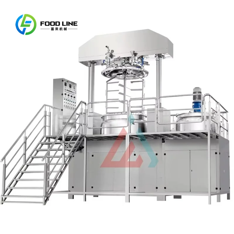 customized Constant Temperature Vacuum Emulsifier PLC Accurate Control for Cosmetics and Food Raw Material Mixing
