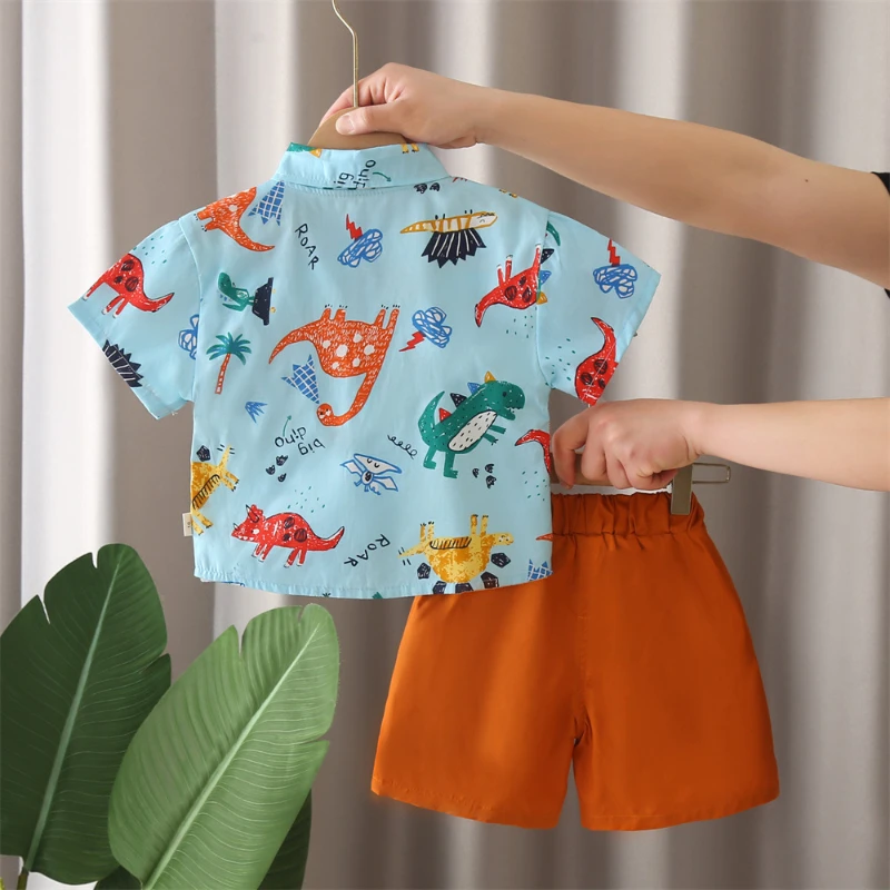 New Summer Baby Clothes Suit Children Shirt Shorts 2Pcs/Sets Kids Boys Clothing Infant Casual Cartoon Costume Toddler Tracksuits