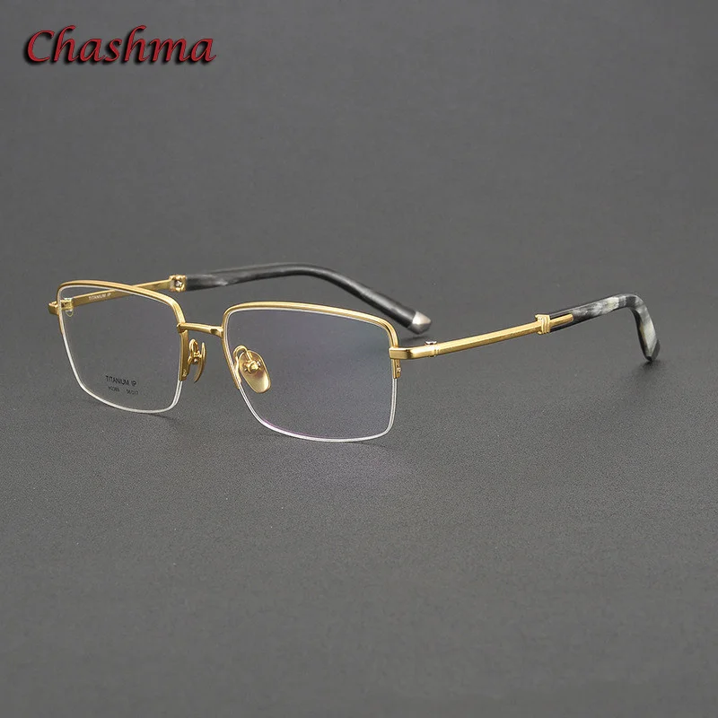 Chashma Prescription Glasses Frame Pure Titanium Circle OX Horn Tips High End Eyeglasses Spectacle for Correction Myopia Lenses