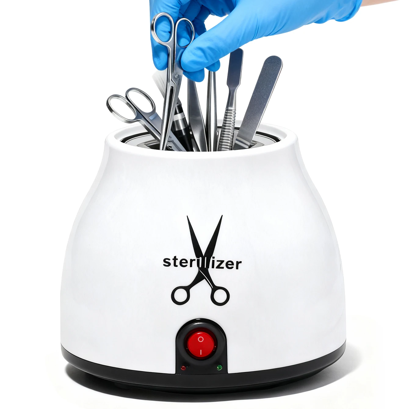 100W Nail Tool Sterilizer Pot High Temperature to Clean Nail Tool Disinfectant Jar Tweezer Disinfectant Container