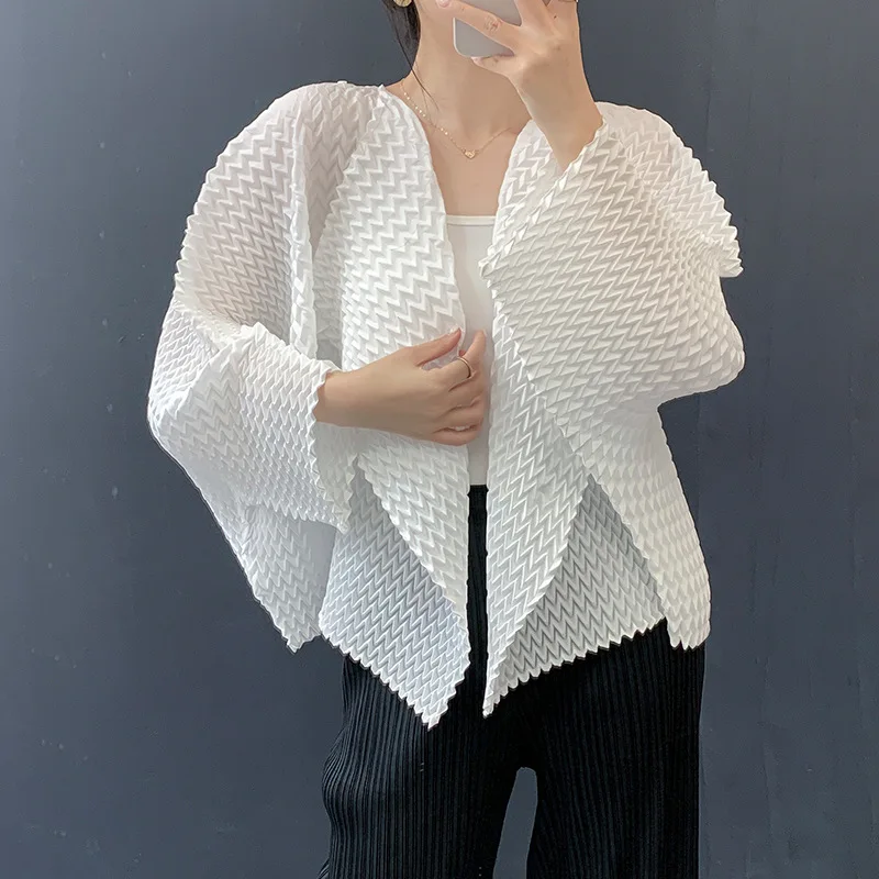 Miyake Pleated Handmade Pleated Jacket 2025 Autumn and Winter New Style Fashionable Loose and Versatile Pleated Cardigan Jacket