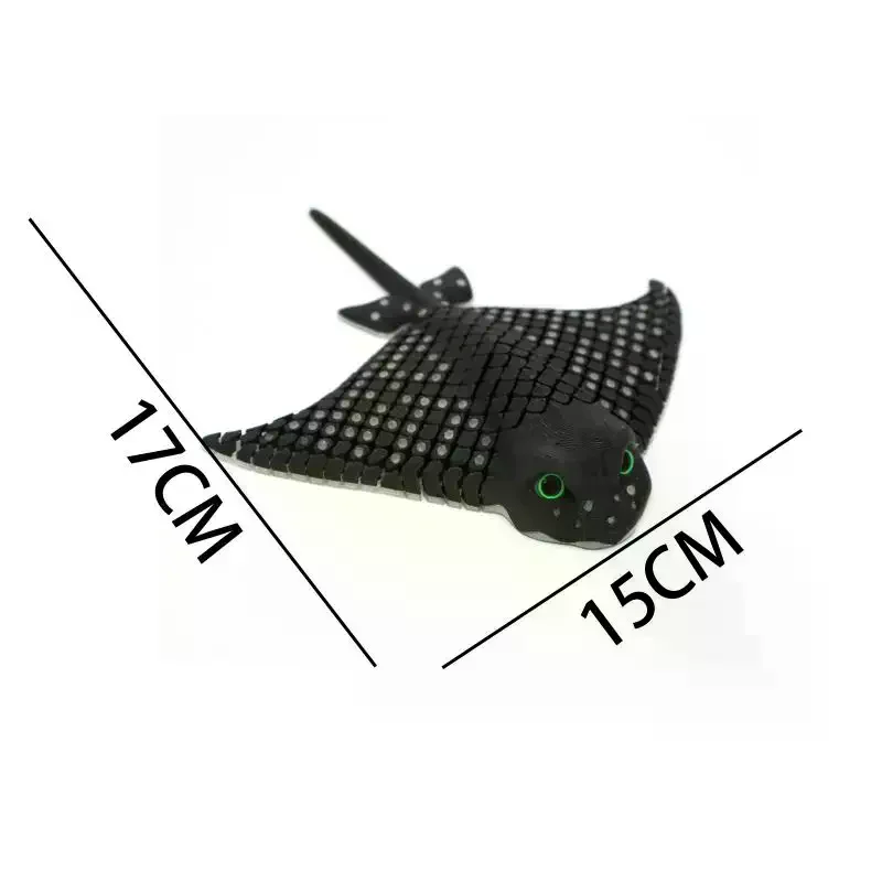 /GJ/Aquatic Animal Bionic Desktop Relief Decoration 3D Printed Luminous Manta Ray Stingray Toy Flexible Sea Creature Gift 1Pcs