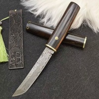 VG10 Damascus Tanto Blade Ebony Handle Tactical Hunting Knife Japanese Style Self Defense Camping Survival Utility Edc Tool