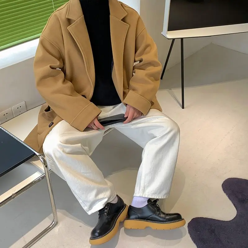 

Wool Blend Elegant Coat For Man Mens Lengthened Extended Elongated Stretched Protracted Prolonged Sustained Continued Maintained