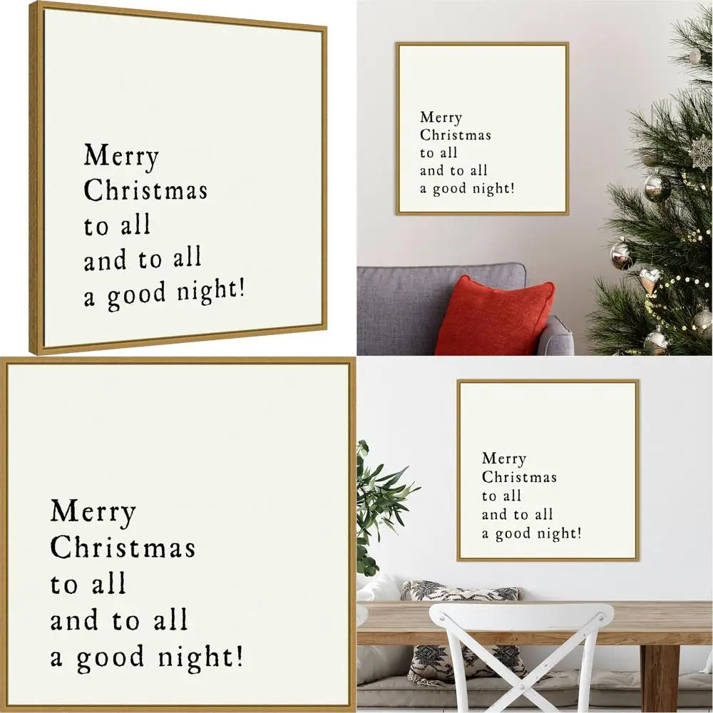 

Contemporary Holiday Art: 22x22 Framed Canvas, Merry Christmas, Perfect for Living Spaces