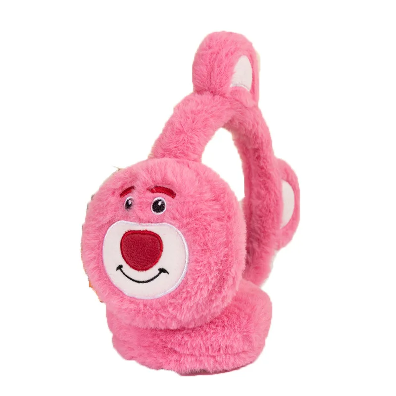 غطاء أذن دافئ للأطفال بتصميم جديد للشتاء - غطاء أذن من القطيفة على شكل دب الفراولة الصغيرة اللطيفة، تدفئة الأذن، واقيات أذن سميكة، #6