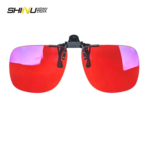 Imagen 1 del producto Clip de lente roja para dormir mejor, lentes negras, gafas de sol polarizadas, Clip en tamaño grande, forma cuadrada, lente naranja, lentes de conducción amarillas