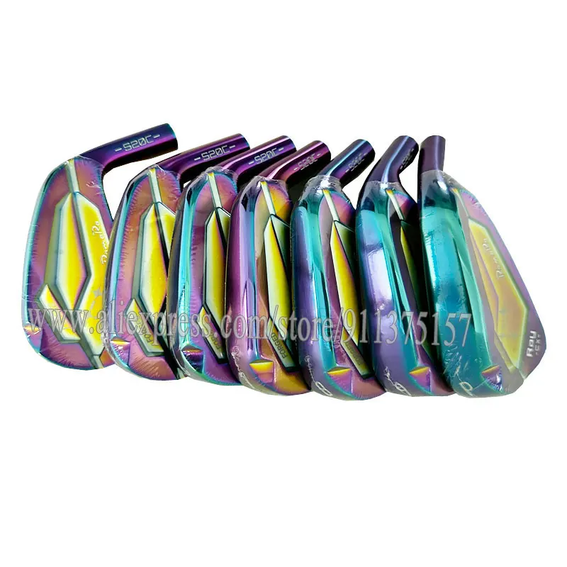 ゴルフヘッド男性用 RAY CX ゴルフアイアンヘッド右利きパープル鍛造黒ゴルフクラブヘッド 4-9P ゴルフアクセサリーシャフトなし