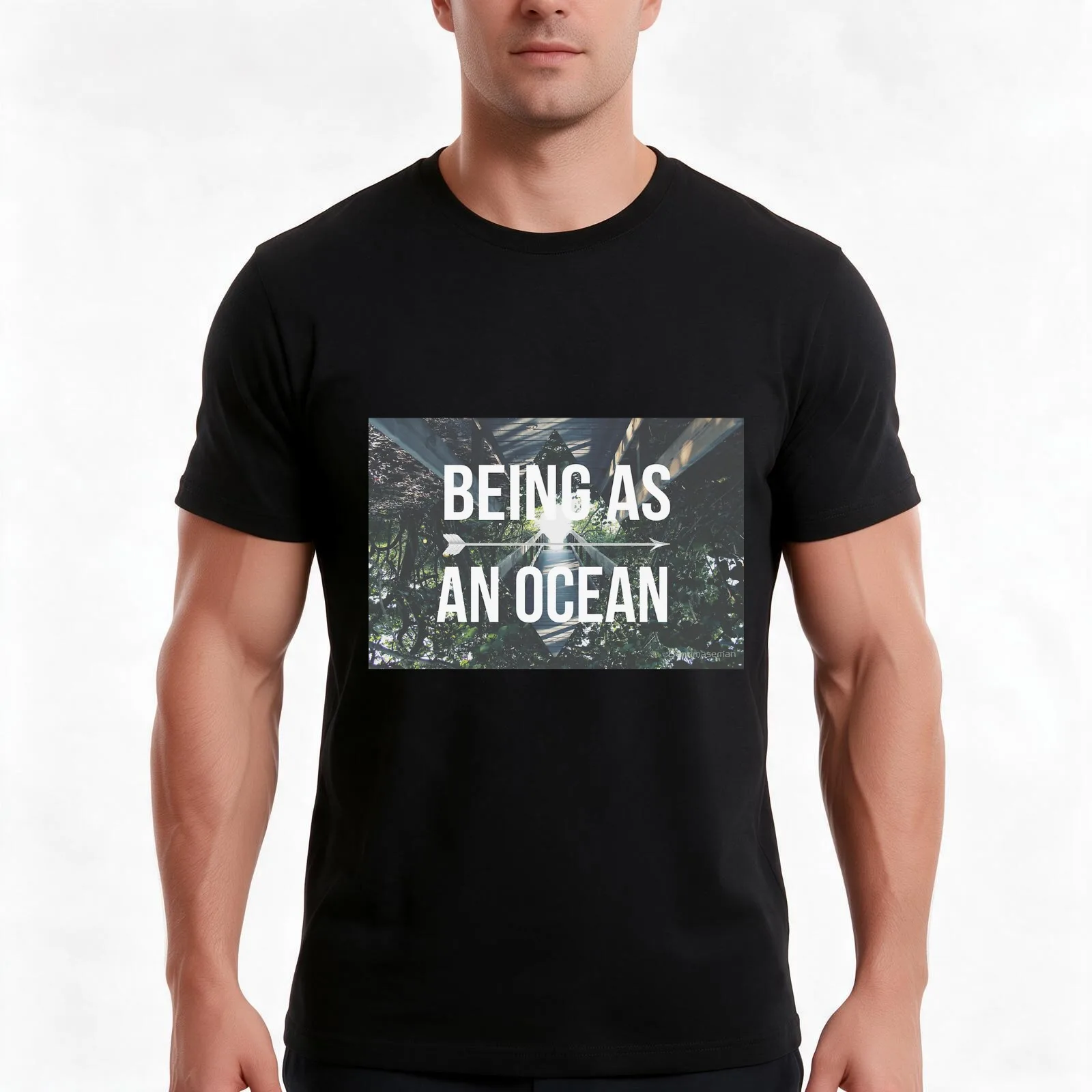 Being As An Ocean T-Shirt, Summer Casual Cotton Tee, Oversized Streetwear Tops, Vintage Graphic Print, Loose Fit Short Sleeve