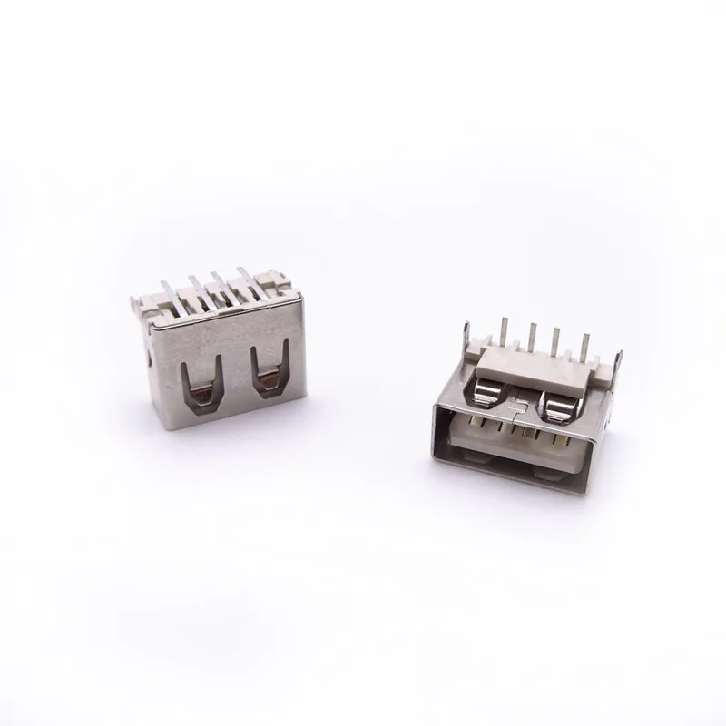 For USB short body 90 degree mother seat, short body 10.0 rear two-pin full plug-in board-6.3H high straight edge beige glue